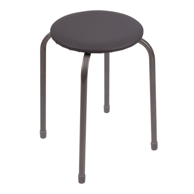 Табурет металлический 300*450*450 мм с мягким сиденьем серый Nika