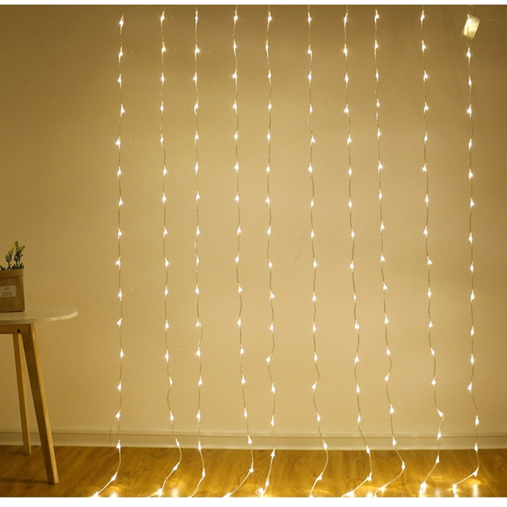 Гирлянда светодиодная  3*2 м 300 led дождь желтый Baizheng