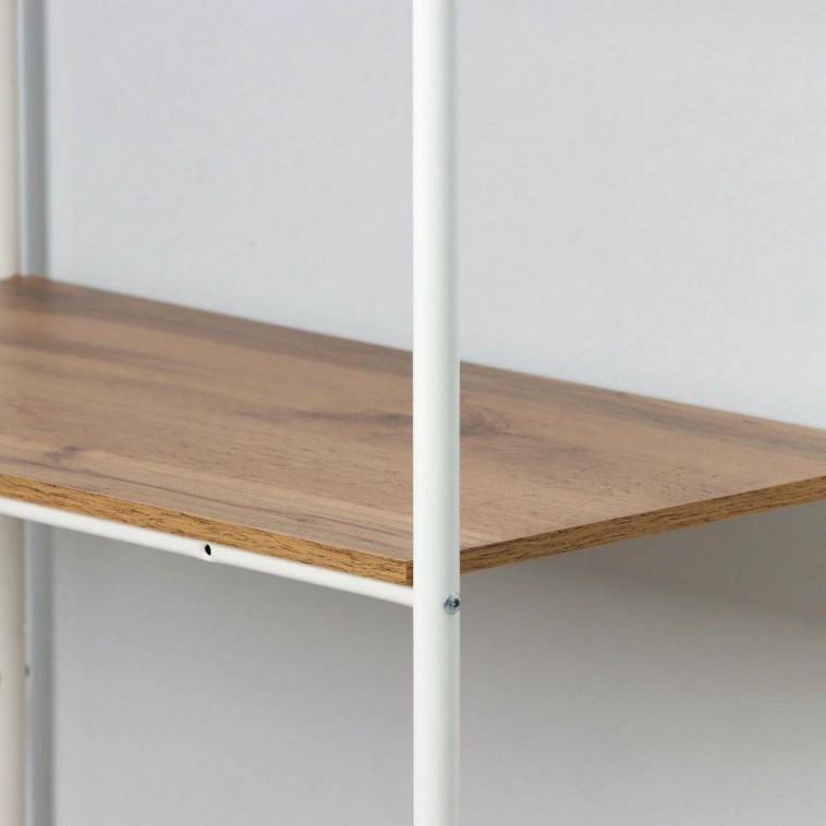 Картинка Стеллаж металлический 4-х ярусный 65,5х30х120,5 см белый бетон Валенсия 24W ЗМИ