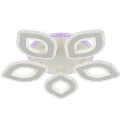 Люстра светодиодная 5 плафонов 57*9 см 120Вт 4120 LM 20м2 3 цвета прил пульт белый Baizheng Люстра светодиодная 5 плафонов 57*9 см 120Вт 4120 LM 20м2 3 цвета прил пульт белый Baizheng