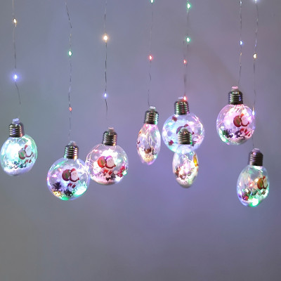 Гирлянда светодиодная 2,8 м 8 шаров разноцветный Шары Дед Мороз с подарком NP-3322 Fex