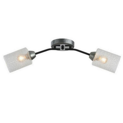 Люстра 2 плафона 60*12*16 см Е27 60Вт 9 м2 плафон стекло серый черный Baizheng