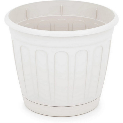 Горшок пластиковый  1,6 л поддон белый Дионис Альтернатива