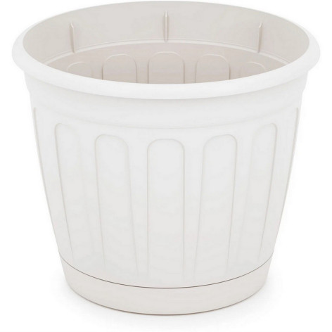 Горшок пластиковый  1,6 л поддон белый Дионис Альтернатива