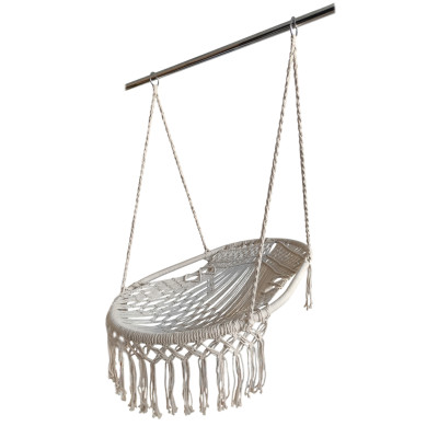 Кресло плетеное подвесное 90*60*70 см бахрома хлопок до 150 кг без опоры Baizheng Кресло плетеное подвесное 90*60*70 см бахрома хлопок до 150 кг без опоры Baizheng