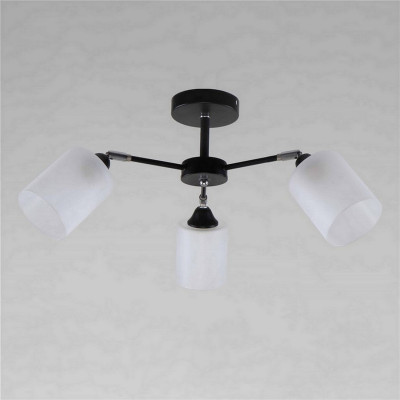 Светильник спот 3 плафона 62*62*26 см Е27 60Вт 12м2 плафон стекло черный Baizheng