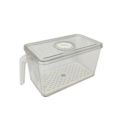 Контейнер пластиковый для холодильника 26х15х14 см с датой ручка крышка сетка Baizheng Контейнер пластиковый для холодильника 26х15х14 см с датой ручка крышка сетка Baizheng