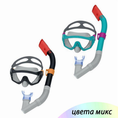 Набор для плавания от 14 лет маска трубка ассорти Bestway