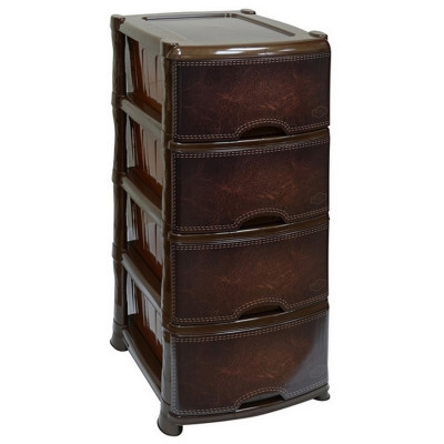 Комод пластиковый 4-х секционный 470*390*950 мм Кожа Виолет Комод пластиковый 4-х секционный 470*390*950 мм Кожа Виолет