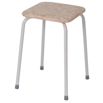 Табурет металлический 460х460х470 мм 150 кг квадратный бежевый Пенёк легкий ЗМИ Табурет металлический 460х460х470 мм 150 кг квадратный бежевый Пенёк легкий ЗМИ