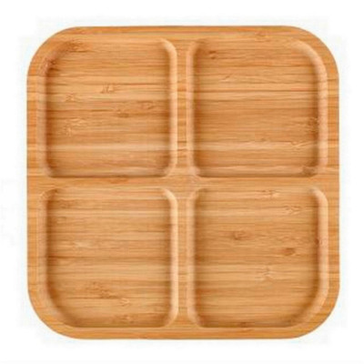 Менажница бамбуковая 250х15 мм 4-х секционная Квадрат BZ-SGF01 Baizheng