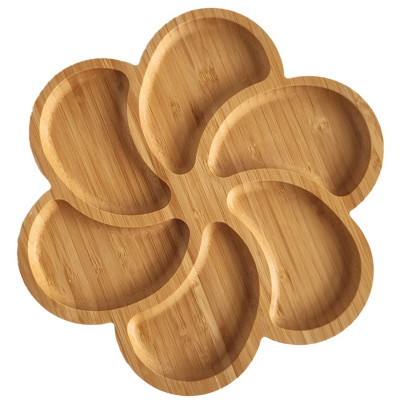 Менажница бамбуковая 250х15 мм 6-ти секционная Круг BZ-YXP01 Baizheng