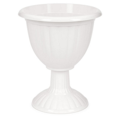 Вазон пластиковый  18 л 42*42*50 см ножка белый Жасмин Альтернатива