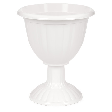Вазон пластиковый  18 л 42*42*50 см ножка белый Жасмин Альтернатива