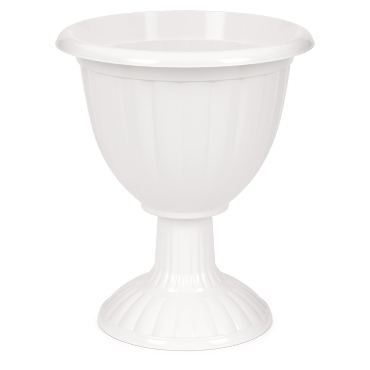 Вазон пластиковый  18 л 42*42*50 см ножка белый Жасмин Альтернатива