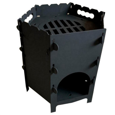 Печь стальная 8-12 л сталь 45*43*26 см 3 мм походная разборная