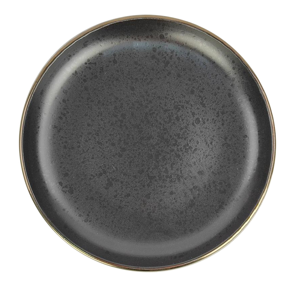 Тарелка керамическая десертная 18 см Elite black Коралл