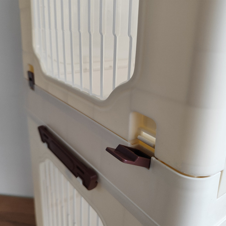 Рисунок Шкаф пластиковый 2 секции 550*325*1280 мм на колесах прозрачно слоновая костьBaizheng