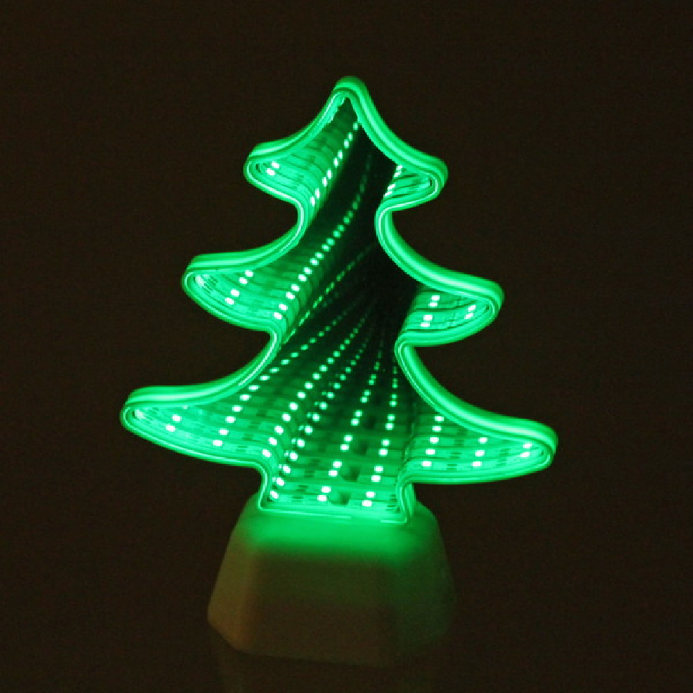 Светильник светодиодный 18,5х14,5 led Елка на батарейках зеркальный