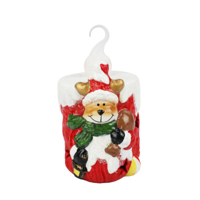 Сувенир новогодний светодиодный 7*7,5*13 см керамика ассорти NP-8829 Fex