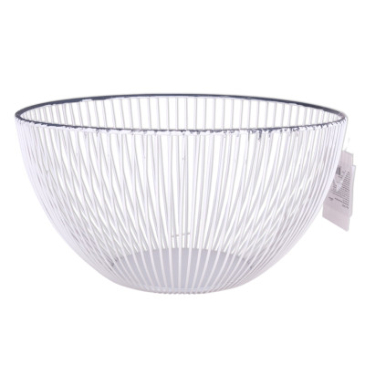 Корзина металлическая для фруктов 24*14,5 см белый Коралл Корзина металлическая для фруктов 24*14,5 см белый Коралл