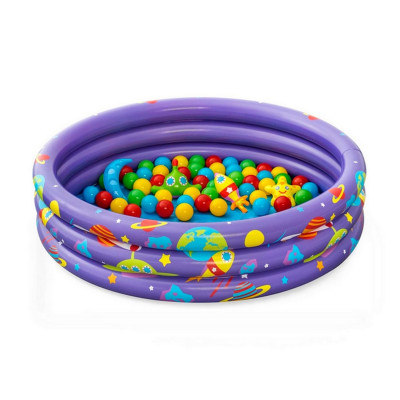 Бассейн надувной 102*25 см 101 л с мячами Интергалактик Bestway