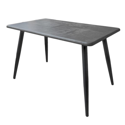 Стол ЛДСП кухонный 120*70 см серый ножки металл черный A125 2 кор Baizheng Стол ЛДСП кухонный 120*70 см серый ножки металл черный A125 2 кор Baizheng