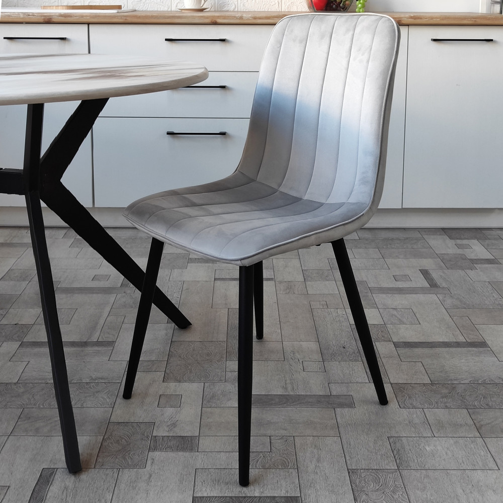Стул металлический Baizheng 88×40×50 см, текстиль, светло-серый, до 150 кг
