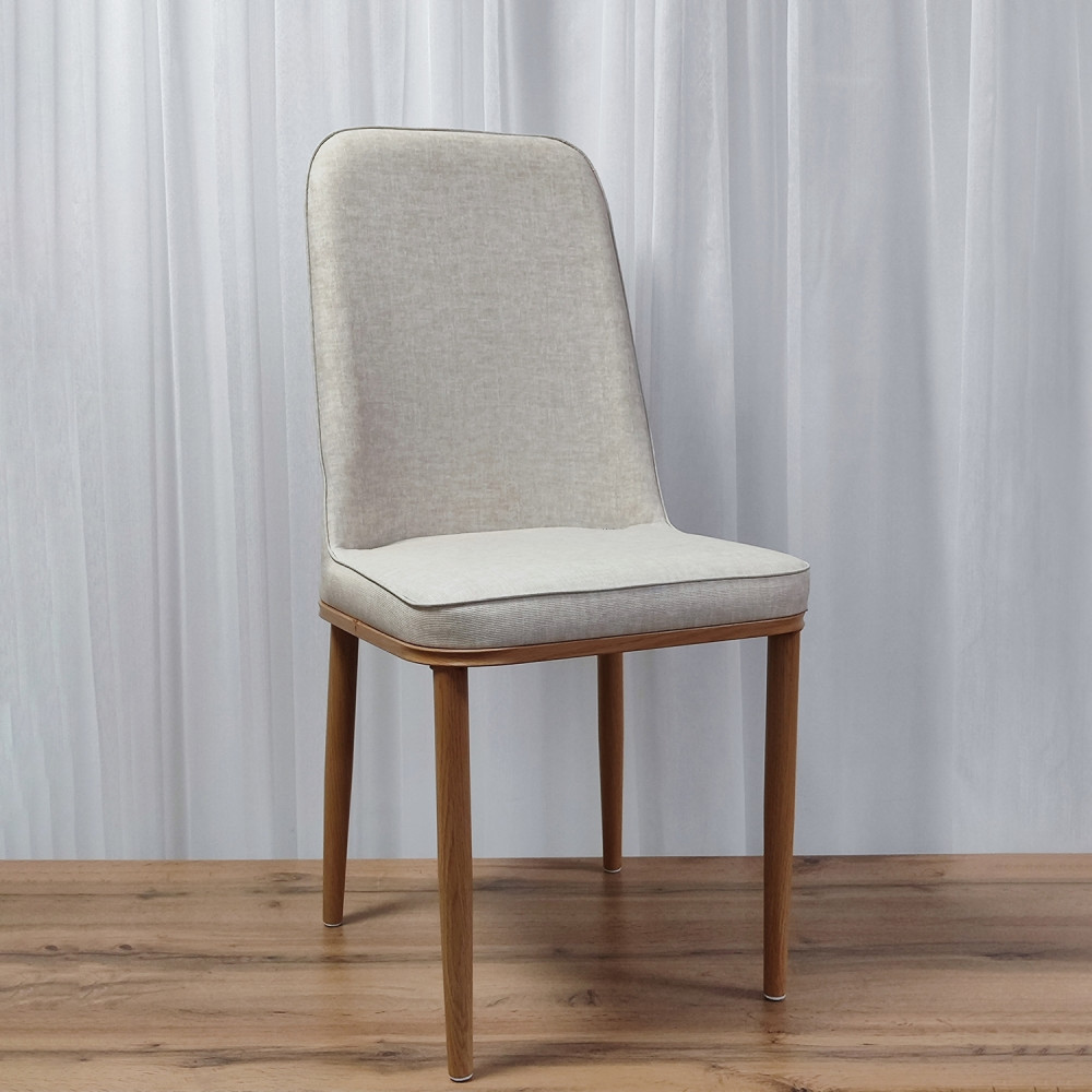 Стул металлический Baizheng 89×40×40 см, текстиль, серо-бежевый, до 150 кг