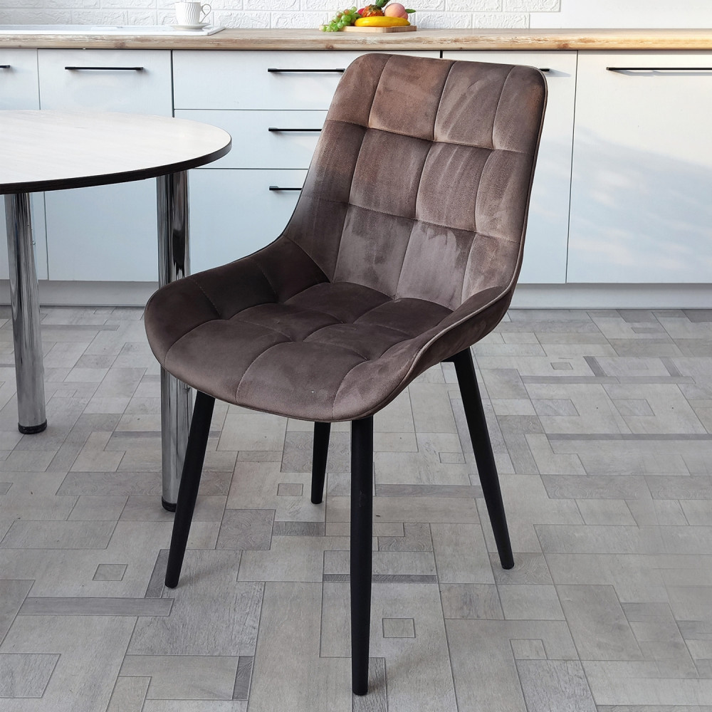 Стул металлический Baizheng 88×40×50 см, текстиль, темно-коричневый, до 150 кг
