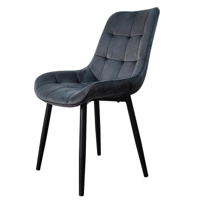 Стул металлический 88*40*50 см до 150 кг текстиль серый Baizheng