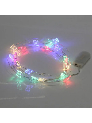 Гирлянда светодиодная  2 м 20 led бабочка батарейки 2*CR2032 мультицвет Серпантин