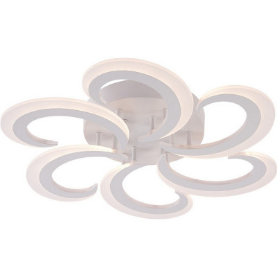 Люстра светодиодная 6 плафонов 58,5*7,5см 84Вт 3780LM 35м2 3 цвета пульт пластик белый Baizheng