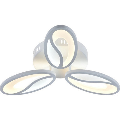 Люстра светодиодная 3 плафона 51*7,5 см 60Вт 2700LM 15м2 пульт пластик белый Baizheng