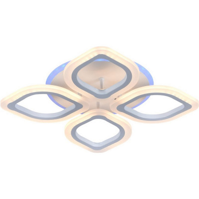 Люстра светодиодная 4 плафона 48*7,5 см 48Вт 2475LM 20м2 пульт пластик мультицвет Baizheng