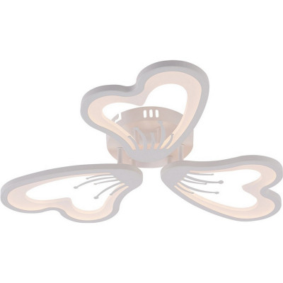 Люстра светодиодная 3 плафона 57*8,5 см 72Вт 3240LM 30м2 пульт пластик белый Baizheng