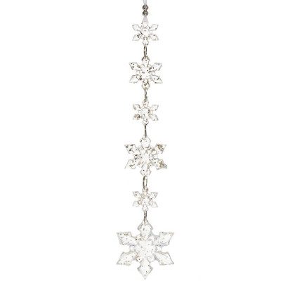 Украшение елочное 26 см золото Хрустальная снежинка Серпантин