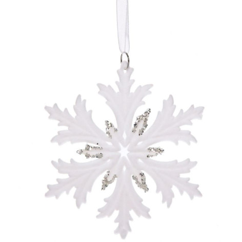 Украшение елочное 10,5*12,1 см белый серебро Сияющая снежинка Серпантин