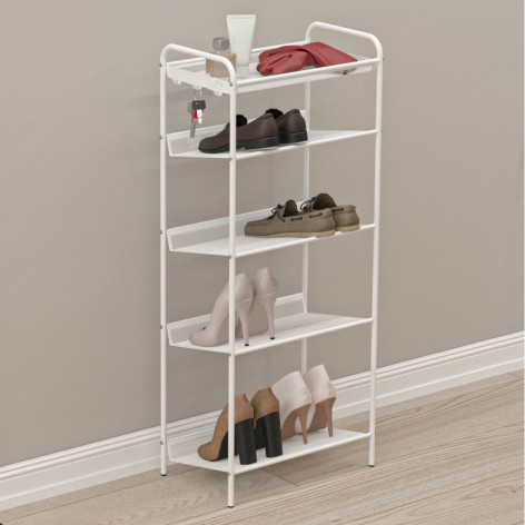 Подставка металлическая для обуви 5-ти ярусная 45х27х106 см белый Женева 15 ЗМИ