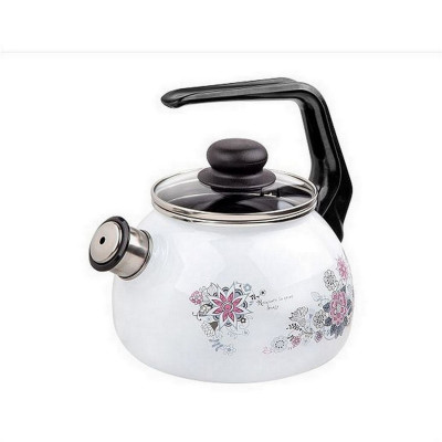 Чайник эмалированный 2 л со свистком Весенний романс Стальэмаль