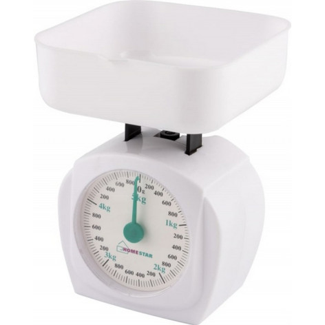 Весы кухонные механические 5 кг 15х11,5х16 см чаша съемная белый HS-3005М HomeStar