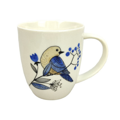 Кружка фарфоровая 420 мл Birds on branches Коралл Кружка фарфоровая 420 мл Birds on branches Коралл