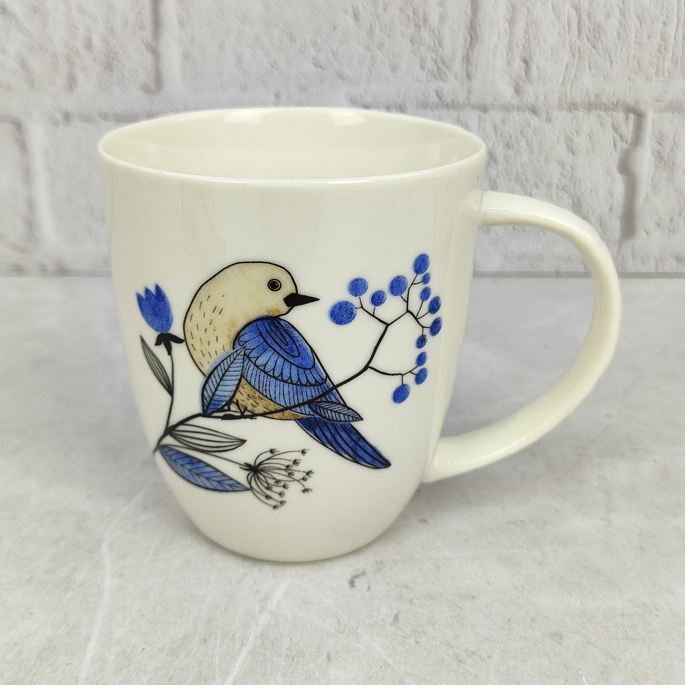 Кружка фарфоровая 420 мл Birds on branches JS23019 Коралл