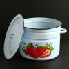 Мини изображение Бак эмалированный 20 л крышка петля серо-голубой Клубника садовая Стальэмаль