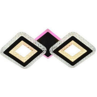 Люстра светодиодная 2 плафона 24*49*8 см 72Вт 2250 LM 10м2 3 цвета черный Baizheng