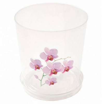 Горшок пластиковый  1,2 л для орхидеи поддон прозрачный Декор Альтернатива