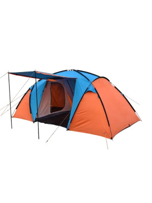 Палатка 4-х местная 450*220*200 см PU3000 оранжево голубой Baizheng