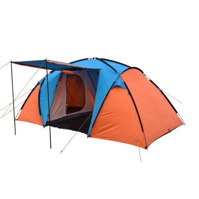 Палатка 4-х местная 450*220*200 см PU3000 оранжево голубой Baizheng