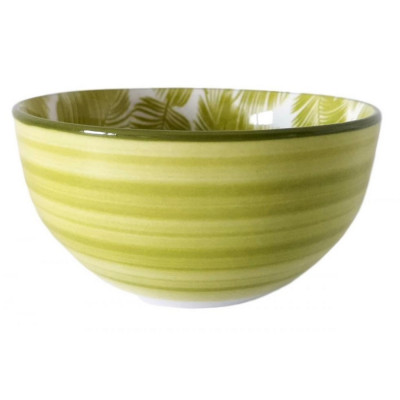 Салатник фарфоровый 14 см 350 мл бело-зеленый Primrose Коралл