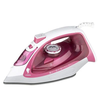 Утюг 2,6 кВт керамическая подошва 23,5 см пар удар спрей самоочист розовый LE-1805 Leonord